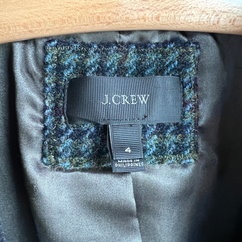 J.Crew Wool Blazer 4 Gray Houndstooth Tweed Jacket Professional Plaid Preppy - Picture 7 of 11